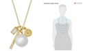 Michael Kors Gold-Tone Crystal & Imitation Pearl Multi-Charm Pendant Necklace